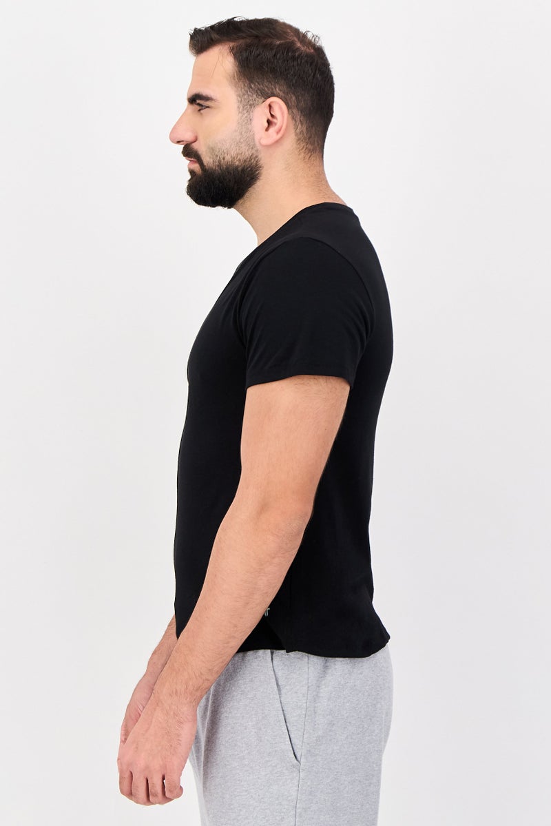 Frye Men 4 Pcs Crew Neck Short Sleeve Brand Logo T-Shirt, Black - Image 2